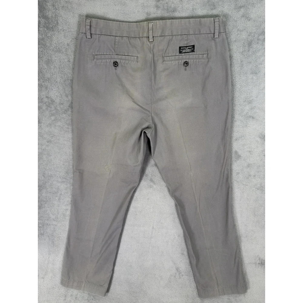 Banana‎ Republic Chino Dress Pants Mens 33x30 Gray Aiden Regular Straight